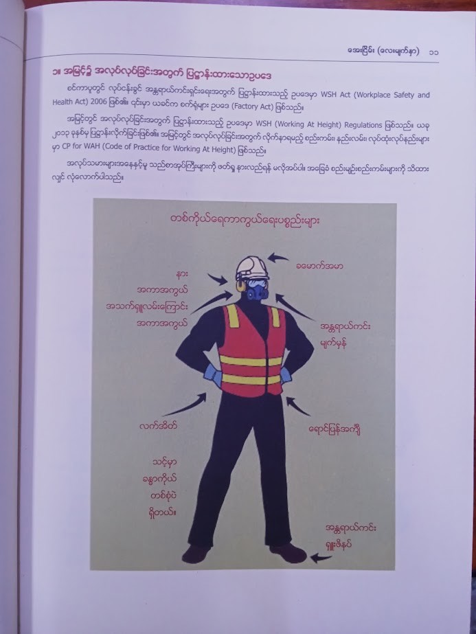 ဆောက်လုပ်ရေးလုပ်ငန်းများအတွက် လုပ်ငန်းခွင်အန္တရာယ်  ကင်းရှင်းရေးမှတ်စု [အေးငြိမ်း (လေးမျက်နှာ)]