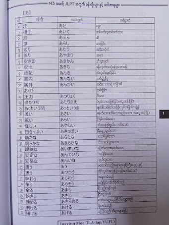 ခန်းဂျီများ နှင့် ဝေါဟာရများ (N3 အဆင့်) (Ingyinn Moe)