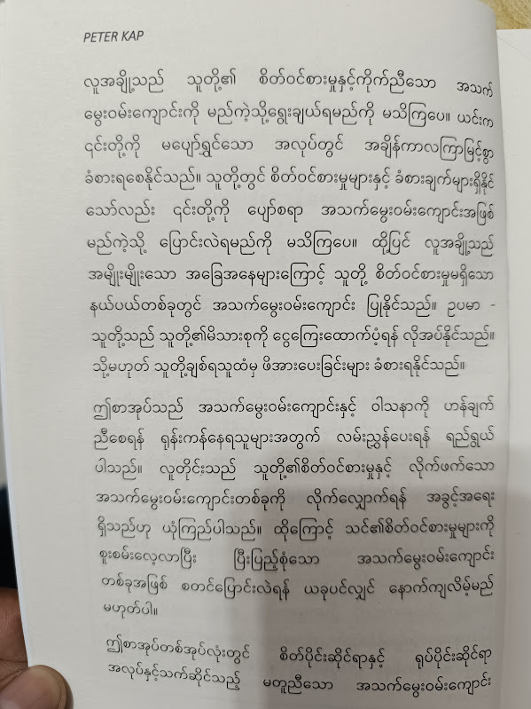Matching hobbies and careers ဝါသနာနှင့် သက်မွေးအလုပ် ထပ်တူကျအောင်ပုံဖော်ခြင်း (Peter Kap)